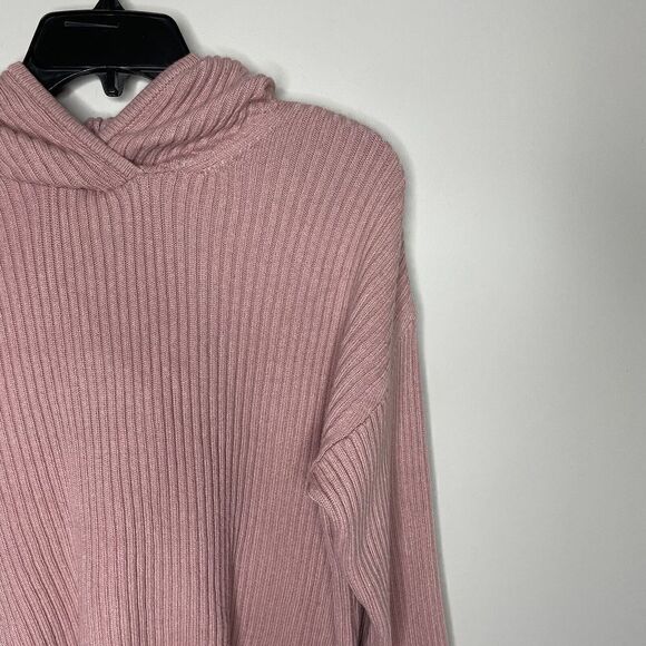 MARISSA WEBB Sweater Womens XS Pink Ribbed Hooded Aria Pullover Wool Blend - Picture 4 of 11